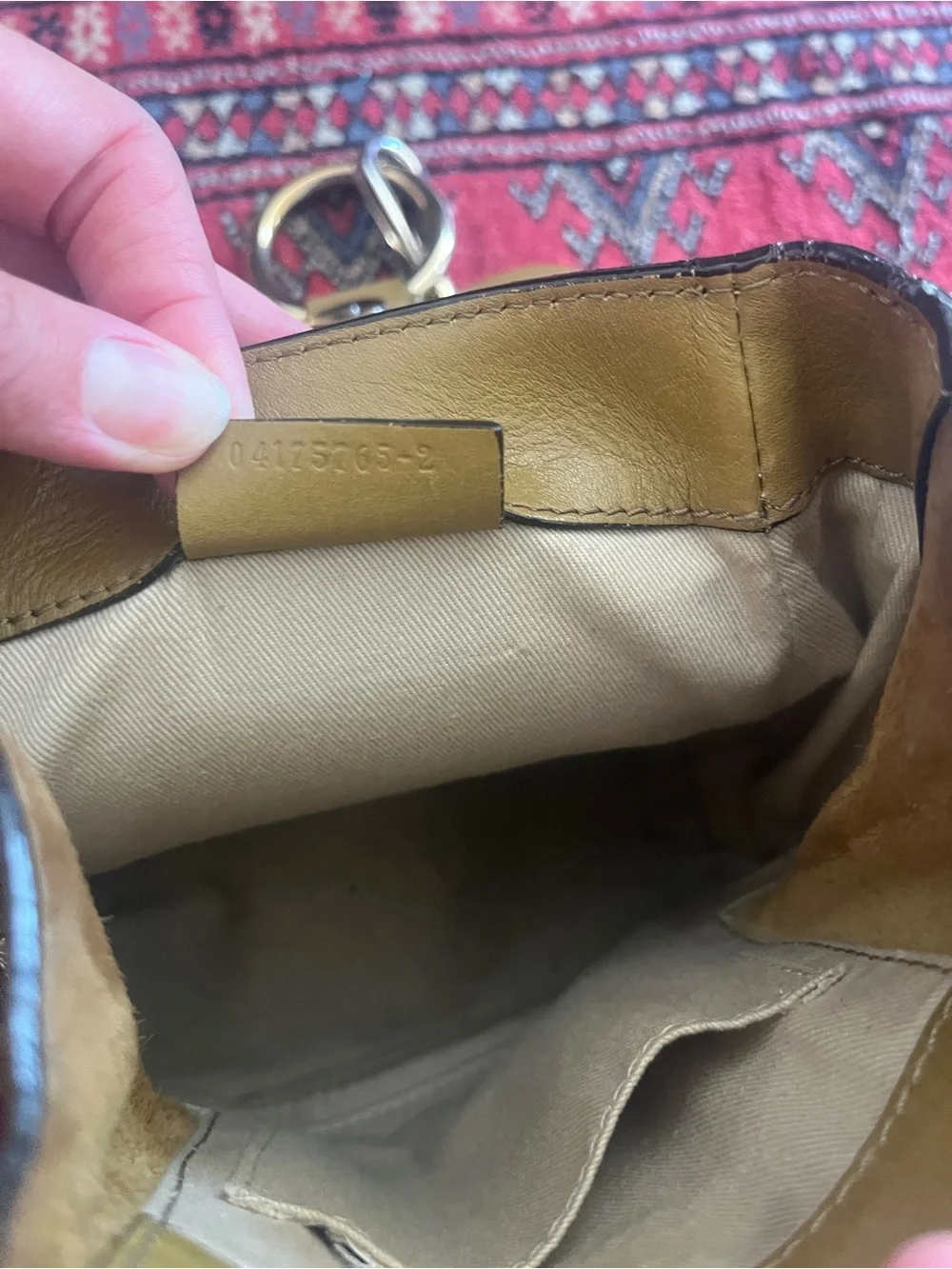 Chloe Faye Small Leather Backpack in Olive